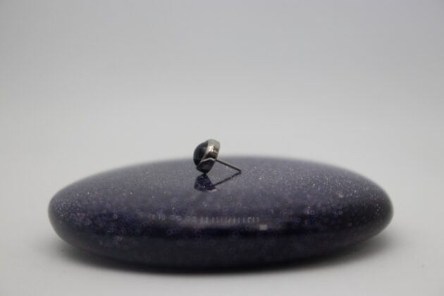 piercing jewelry by Industrial Strength. Bezel set in implant grade titanium is a cabochon cut black onyx